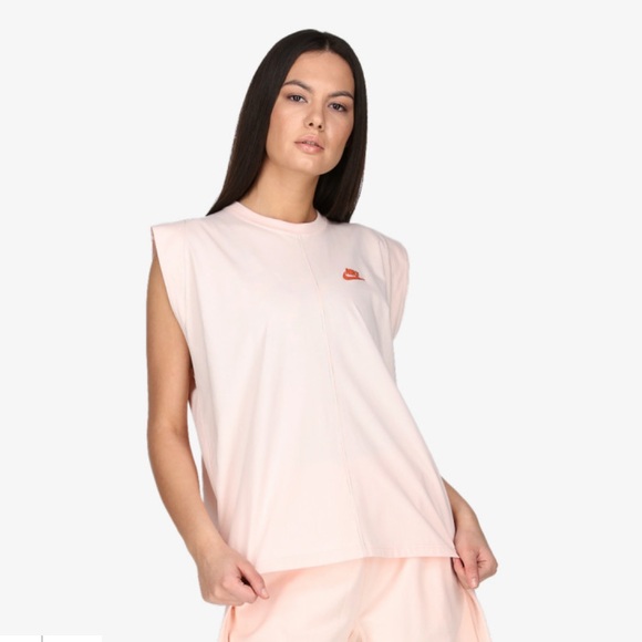 Nike Sportswear Earth Day Pink Tank Gummy Logo 100% Cotton Medium Boxy Baggy - Picture 1 of 10